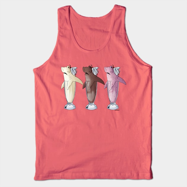 Hammerhead Trio of Milksharks Tank Top by lizstaley